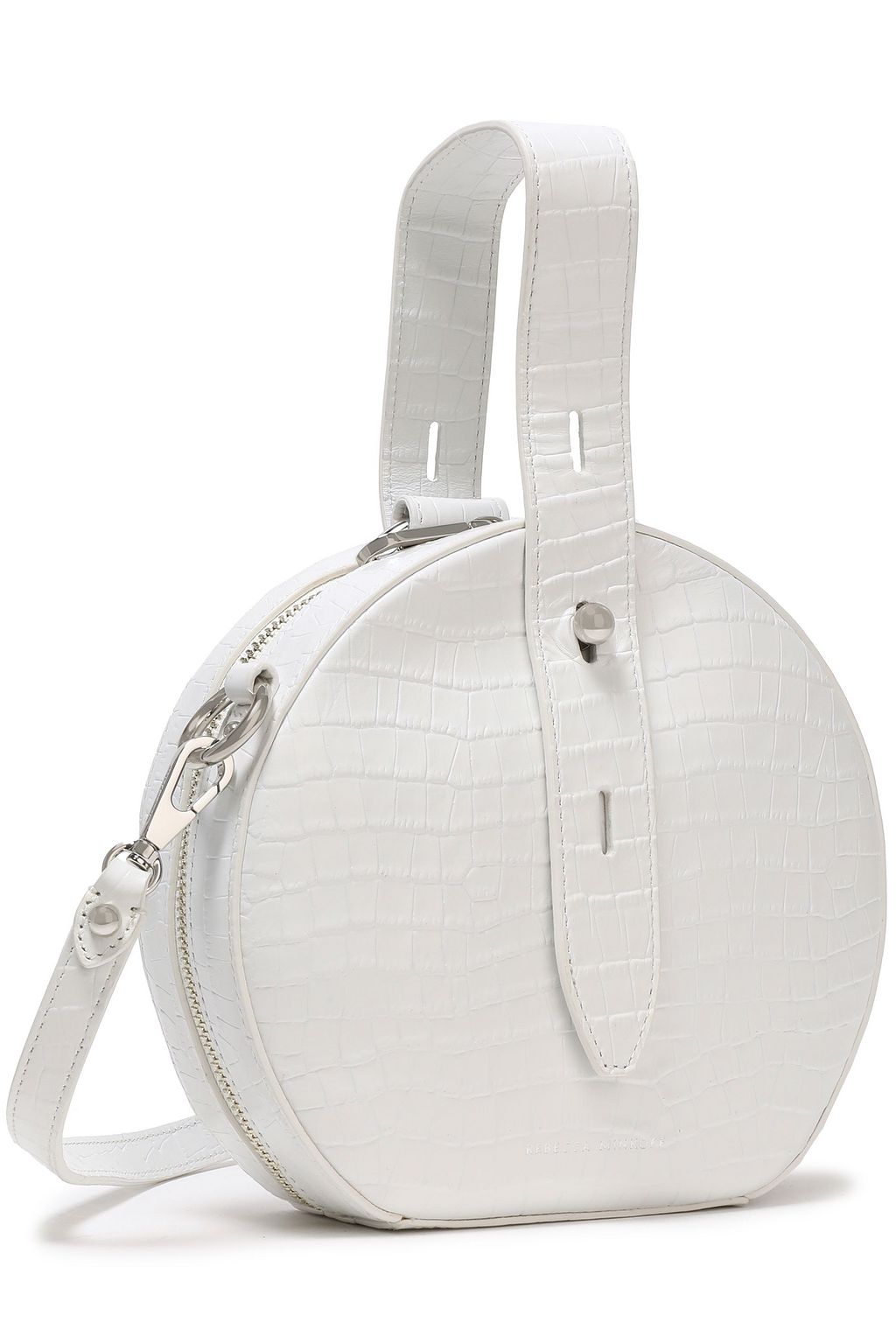 REBECCA MINKOFF Croc-effect glossed-leather shoulder bag