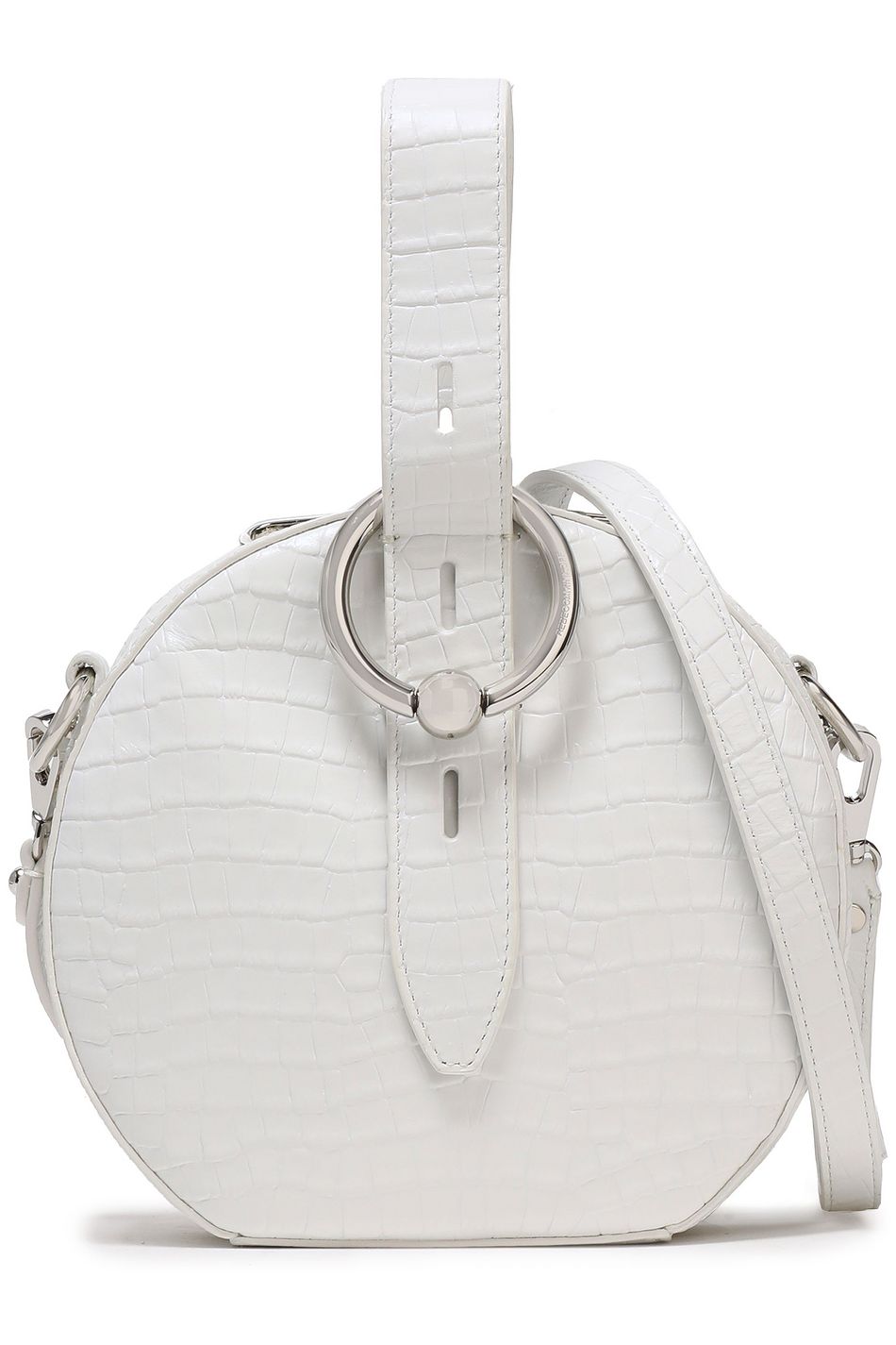 white croc shoulder bag