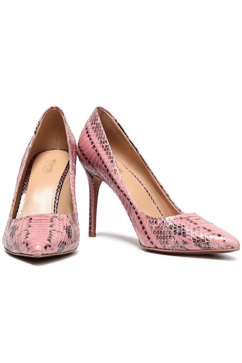 michael kors claire snakeskin pump