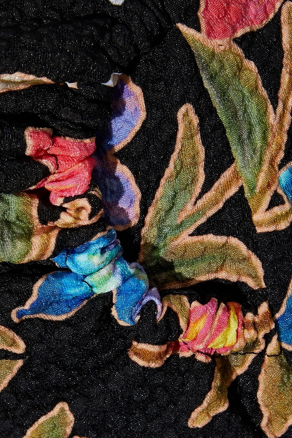 PETER PILOTTO Asymmetric layered floral-print cloqué skirt