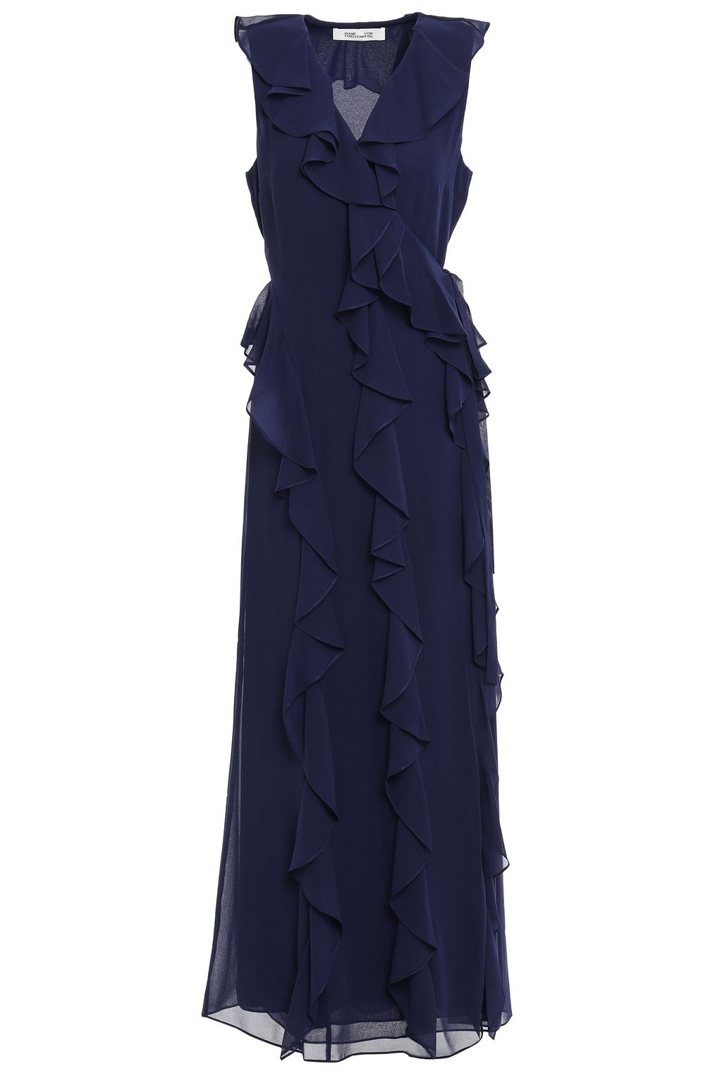 DIANE VON FURSTENBERG Ruffled georgette maxi wrap dress | THE OUTNET