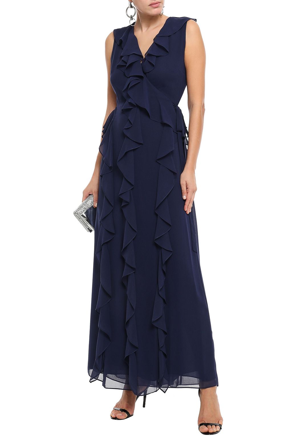 DIANE VON FURSTENBERG Ruffled georgette maxi wrap dress