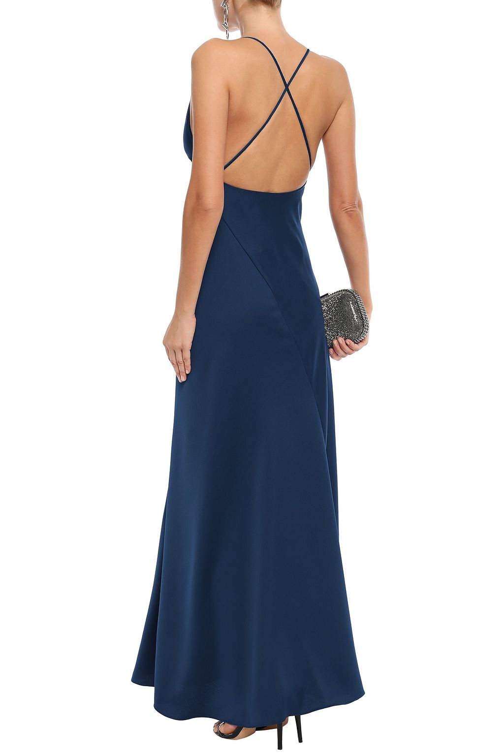 DIANE VON FURSTENBERG Open-back satin-crepe maxi slip dress