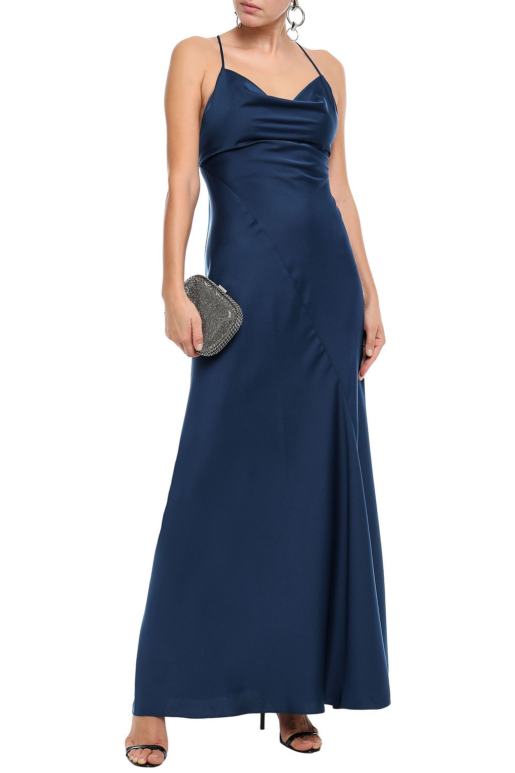 DIANE VON FURSTENBERG Open-back satin-crepe maxi slip dress