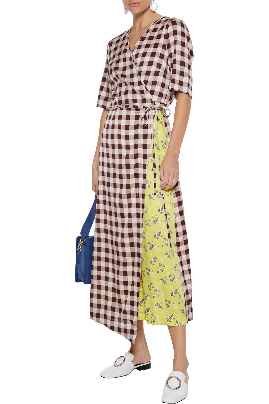 BAUM UND PFERDGARTEN Abigail floral-print silk-blend twill midi wrap dress