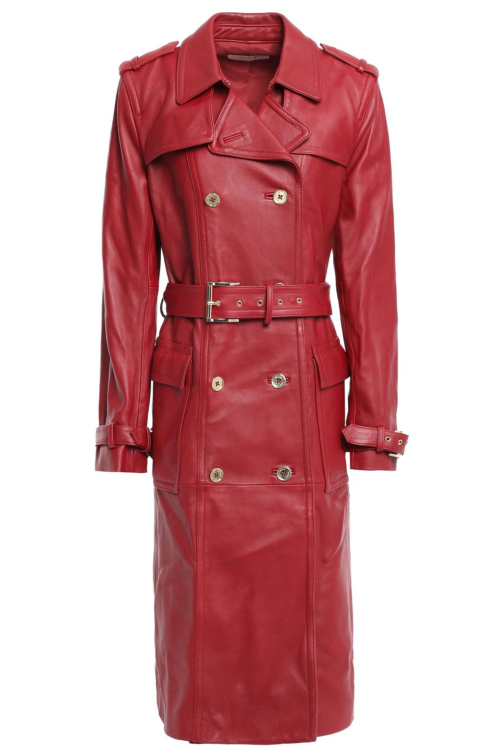 michael kors leather trench coat womens