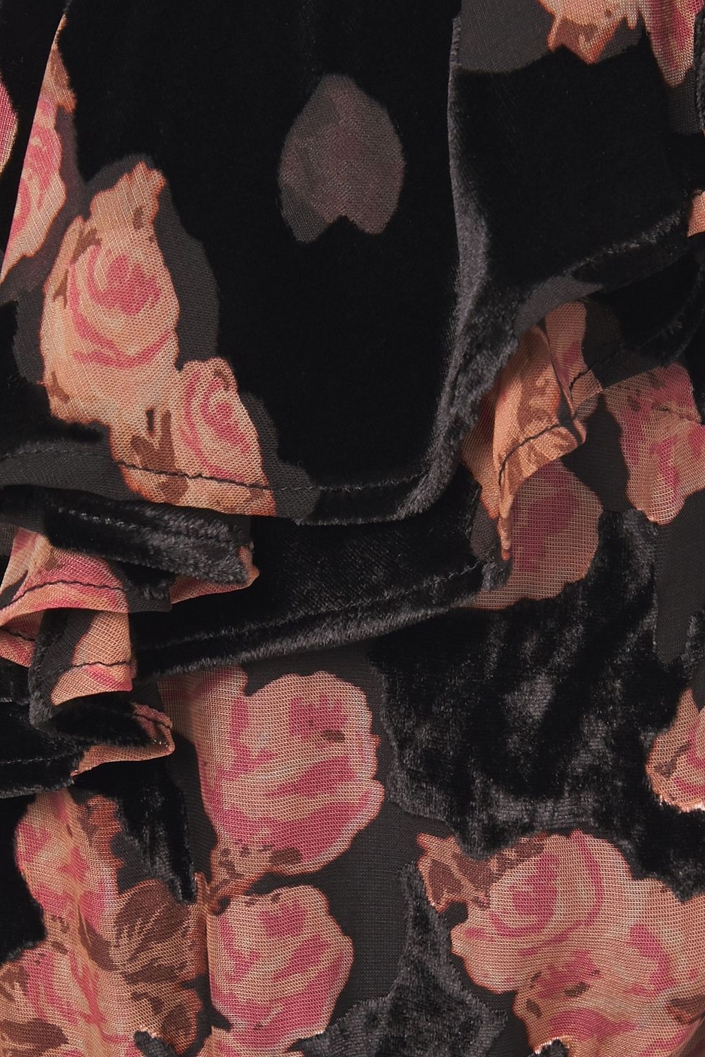 MICHAEL MICHAEL KORS Belted ruffled floral-print devoré-velvet mini dress