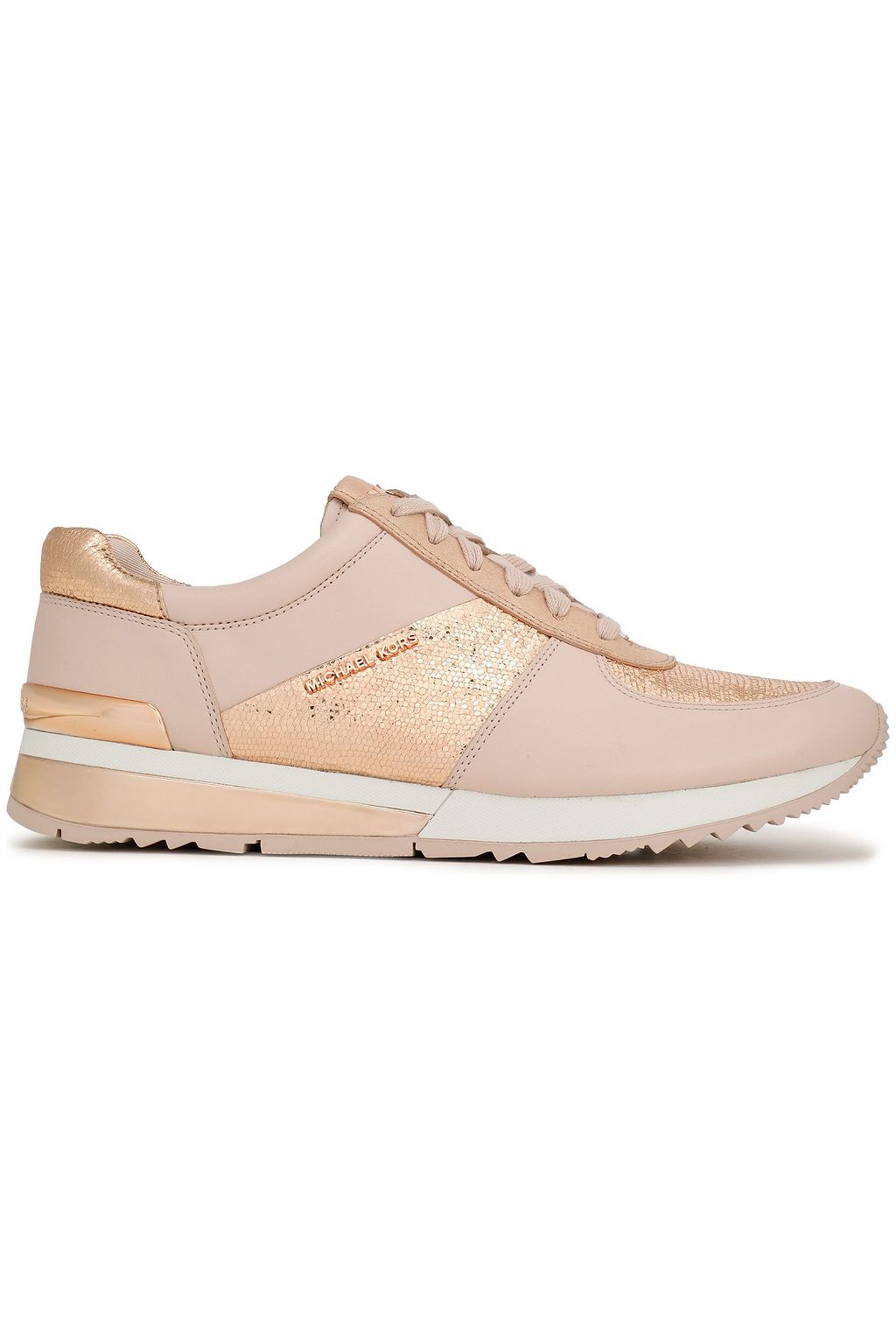 allie metallic leather and suede sneaker