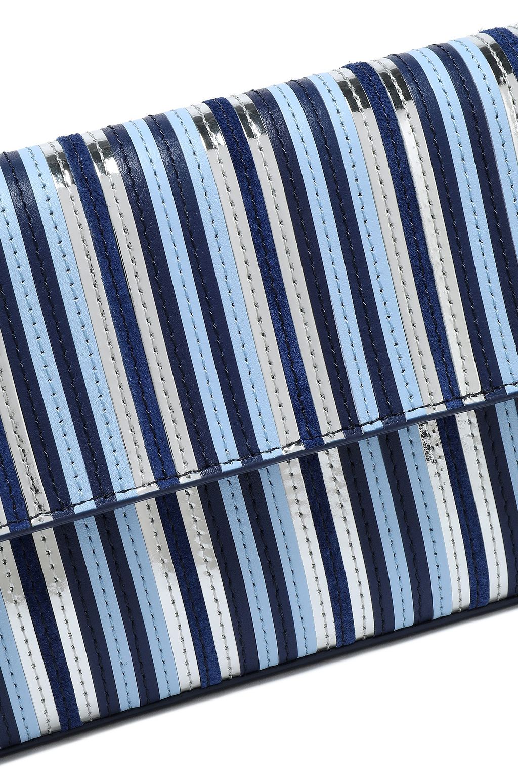 DIANE VON FURSTENBERG Striped suede clutch