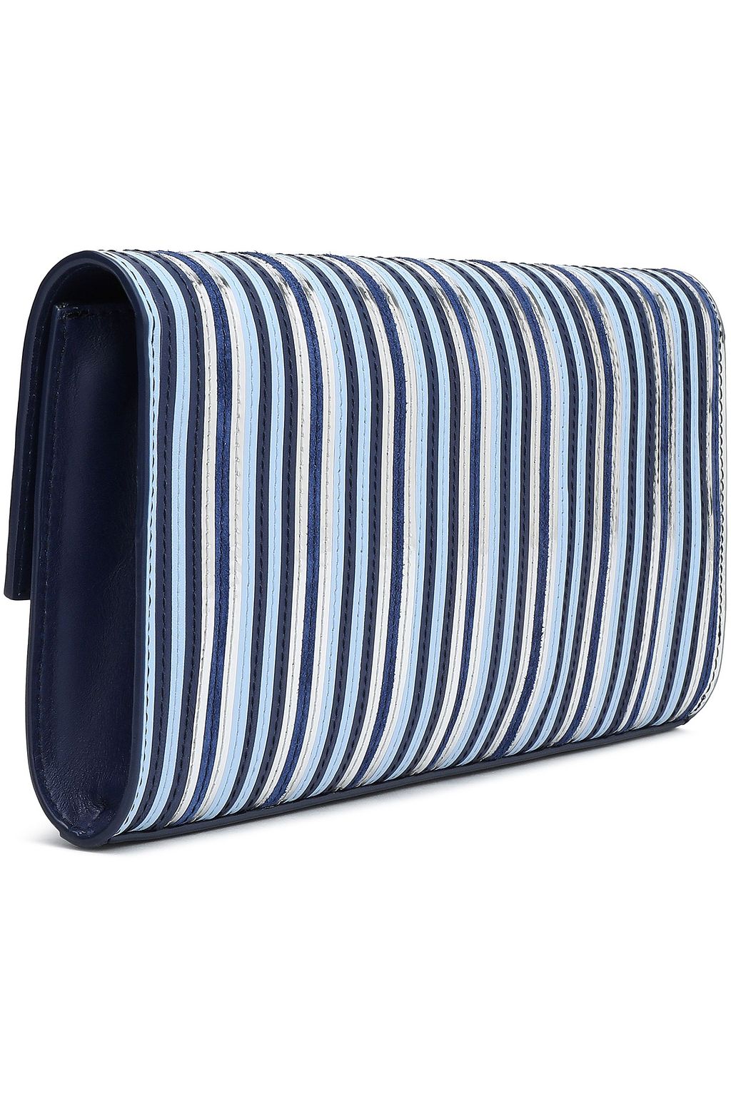 DIANE VON FURSTENBERG Striped suede clutch