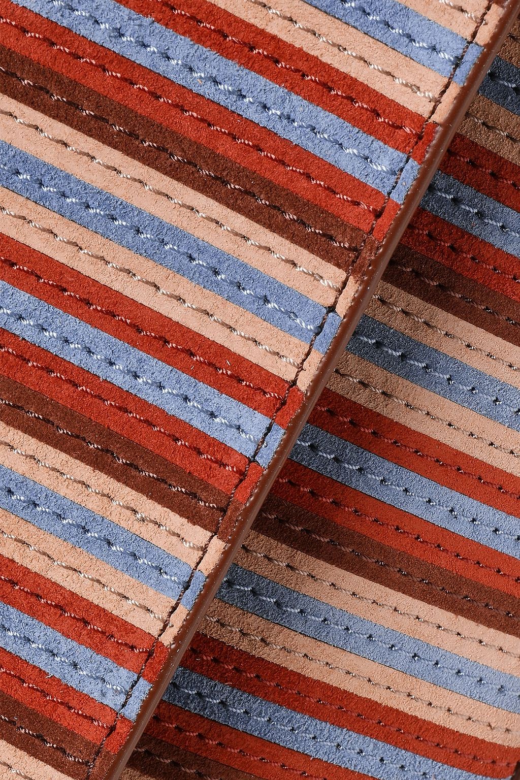 DIANE VON FURSTENBERG Striped suede clutch