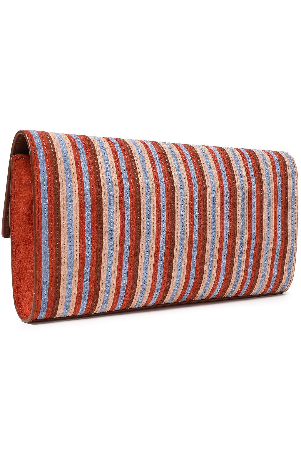 DIANE VON FURSTENBERG Striped suede clutch