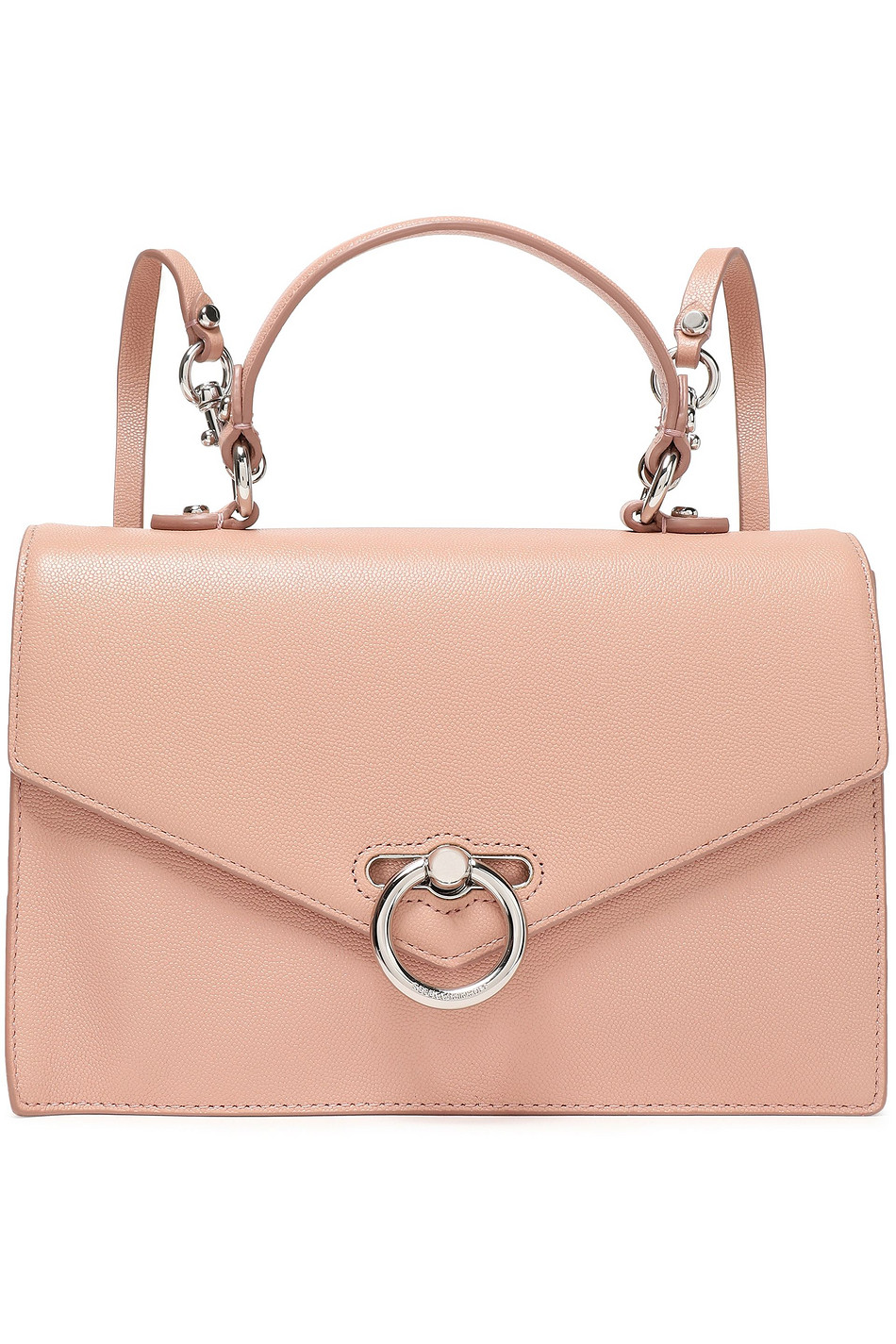 REBECCA MINKOFF Chain-trimmed pebbled-leather backpack