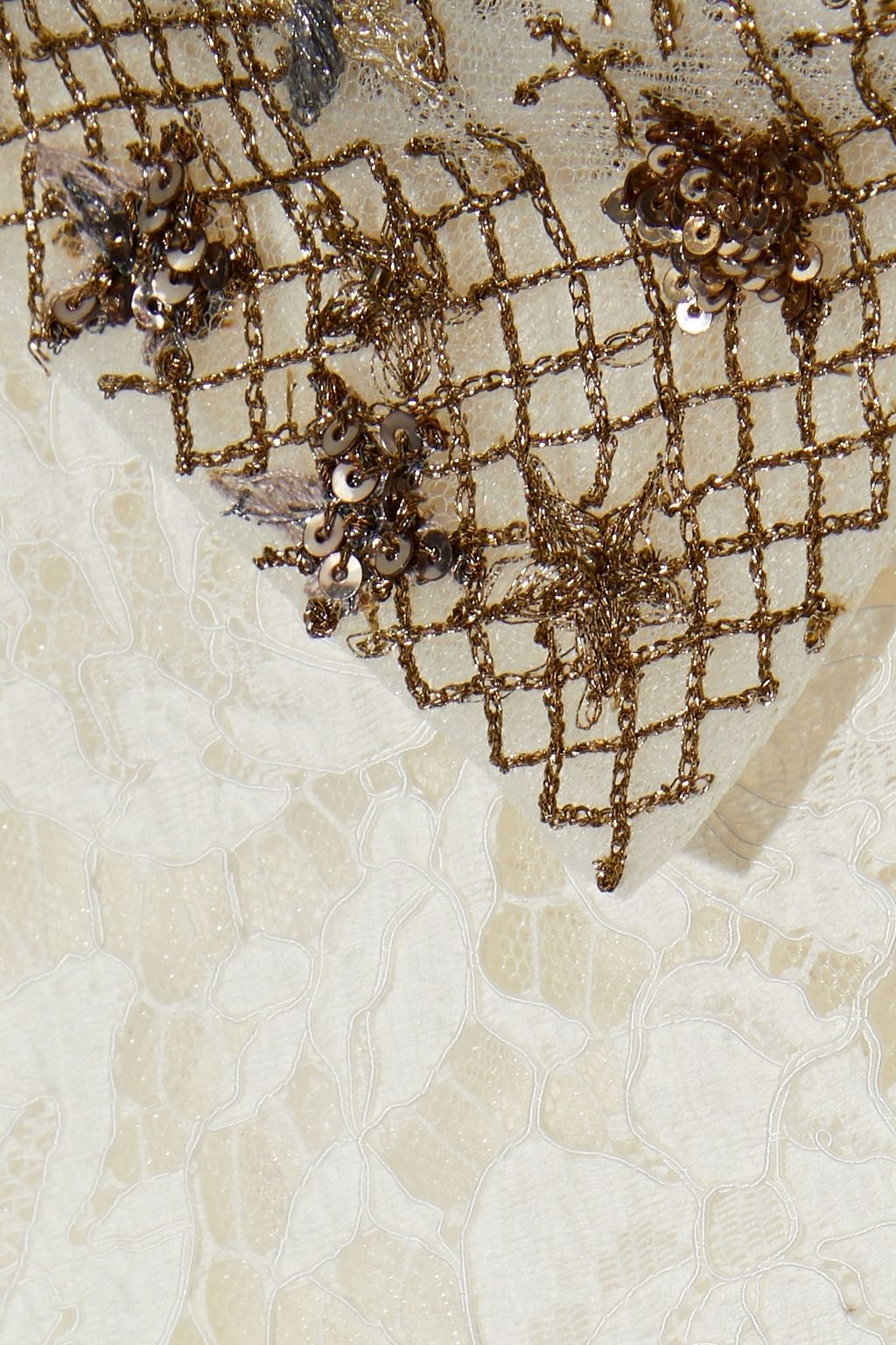 VALENTINO GARAVANI Embellished cotton-blend corded lace mini dress