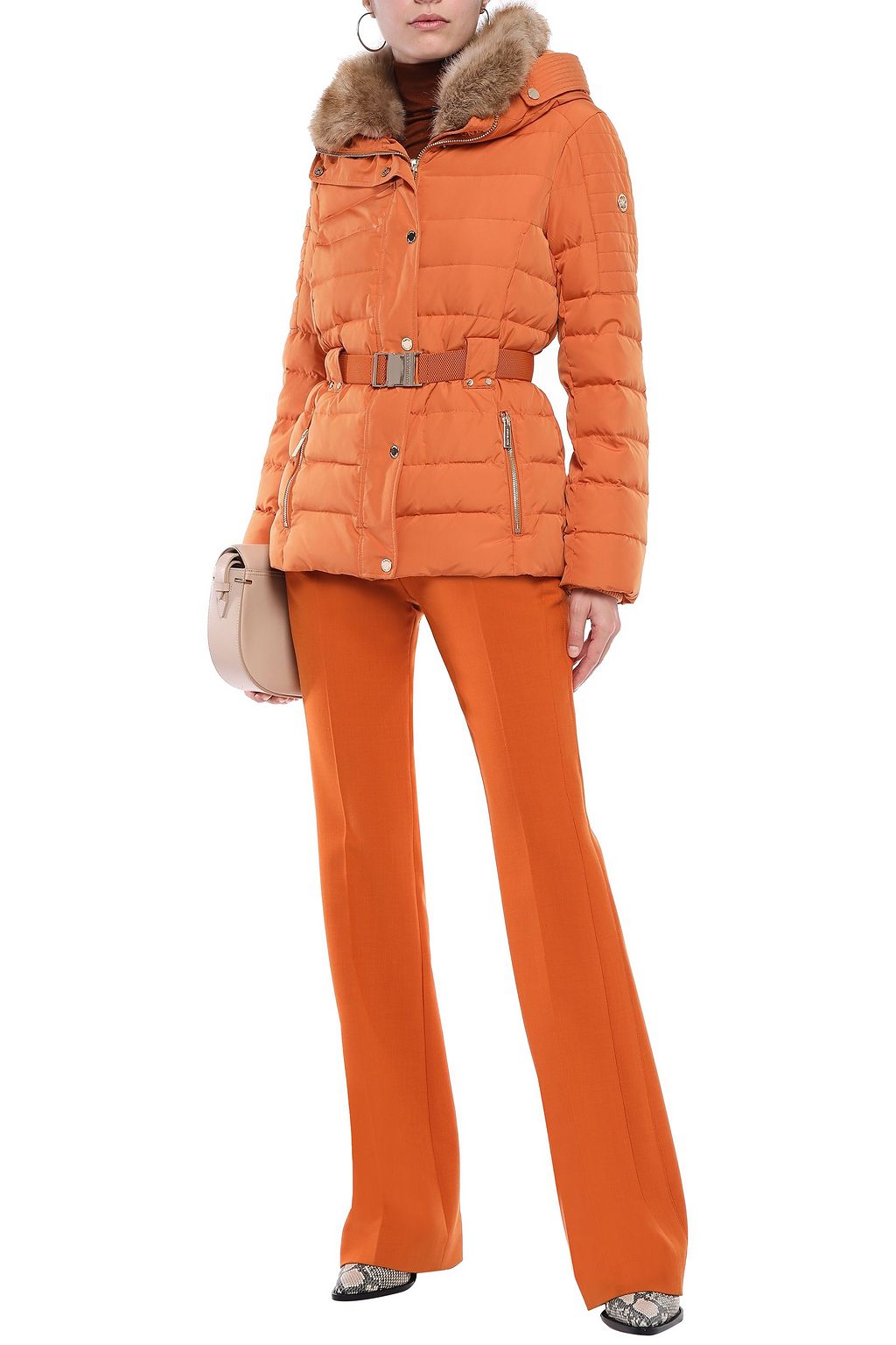 MICHAEL MICHAEL KORS Faux fur-trimmed quilted shell hooded down jacket