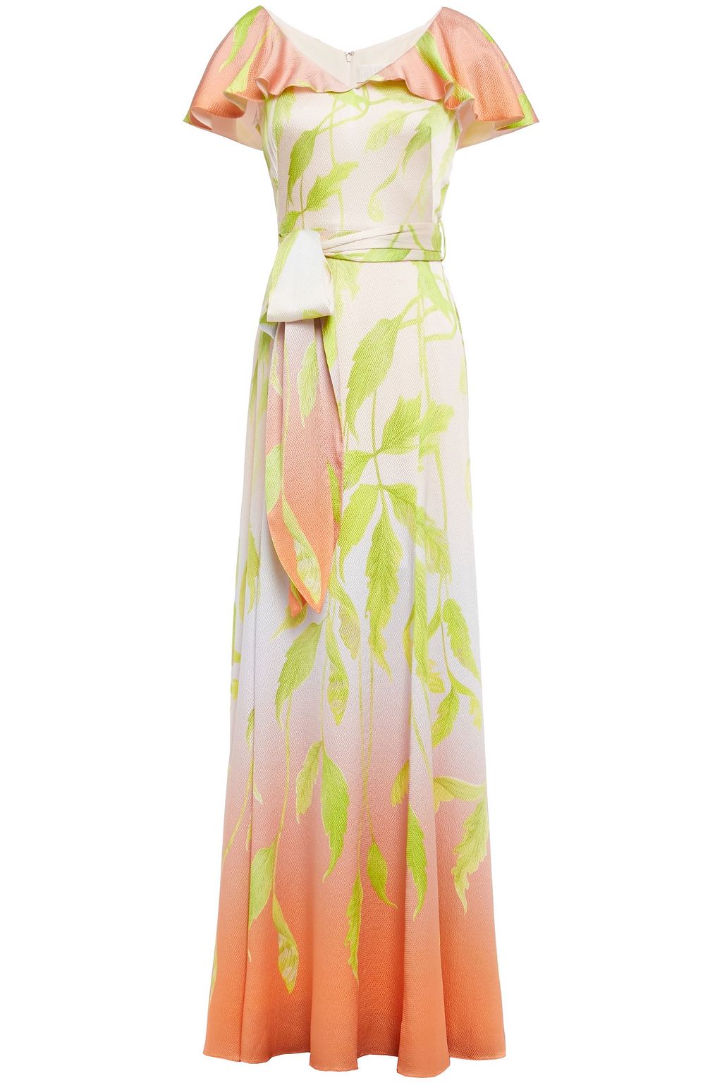 printed satin gown