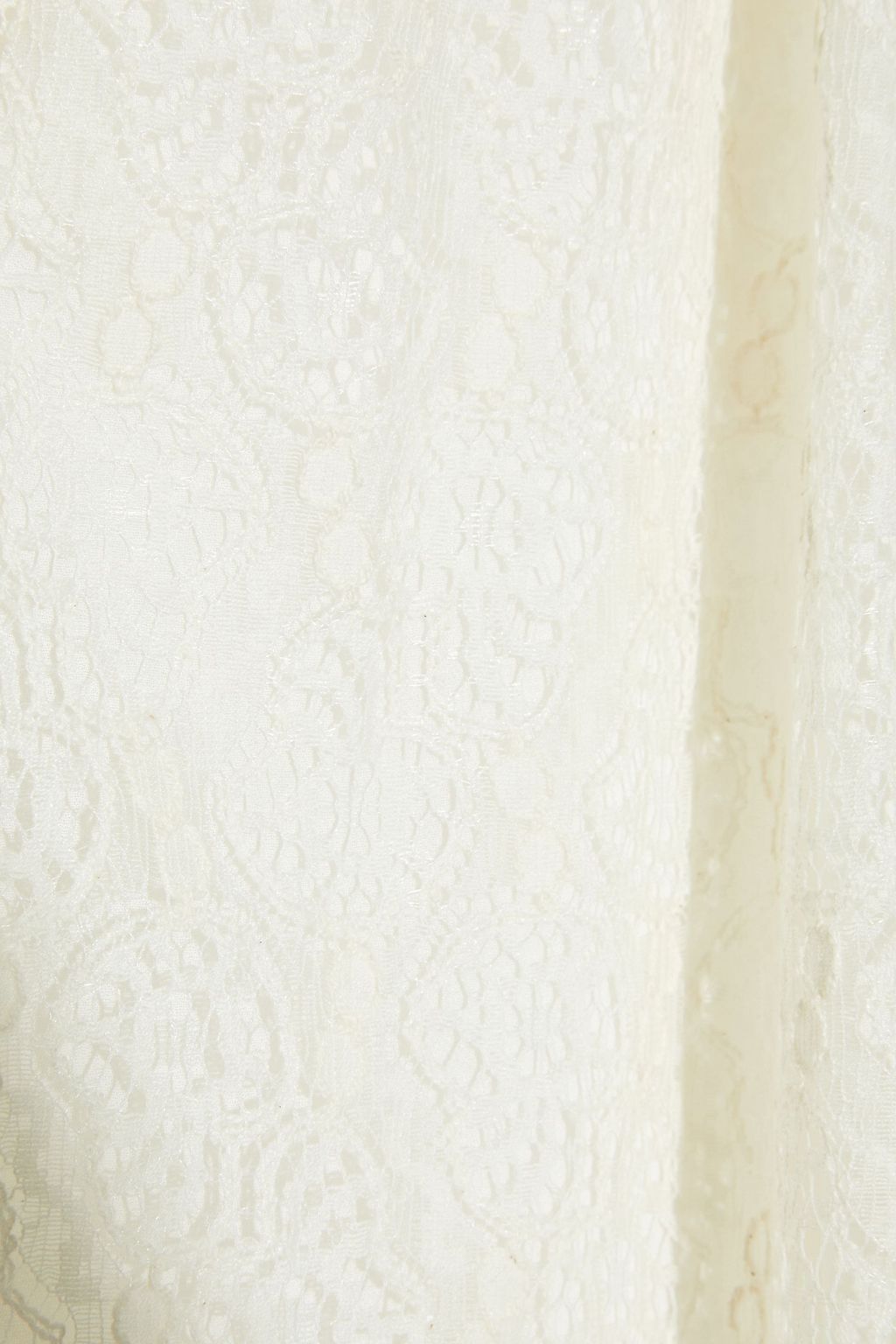 GIAMBA Gathered cotton-blend lace tunic