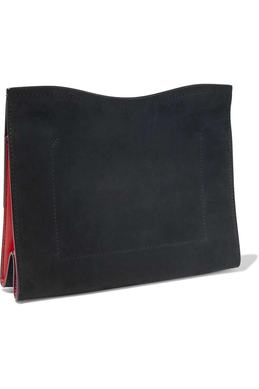 PROENZA SCHOULER Curl color-block leather and suede clutch