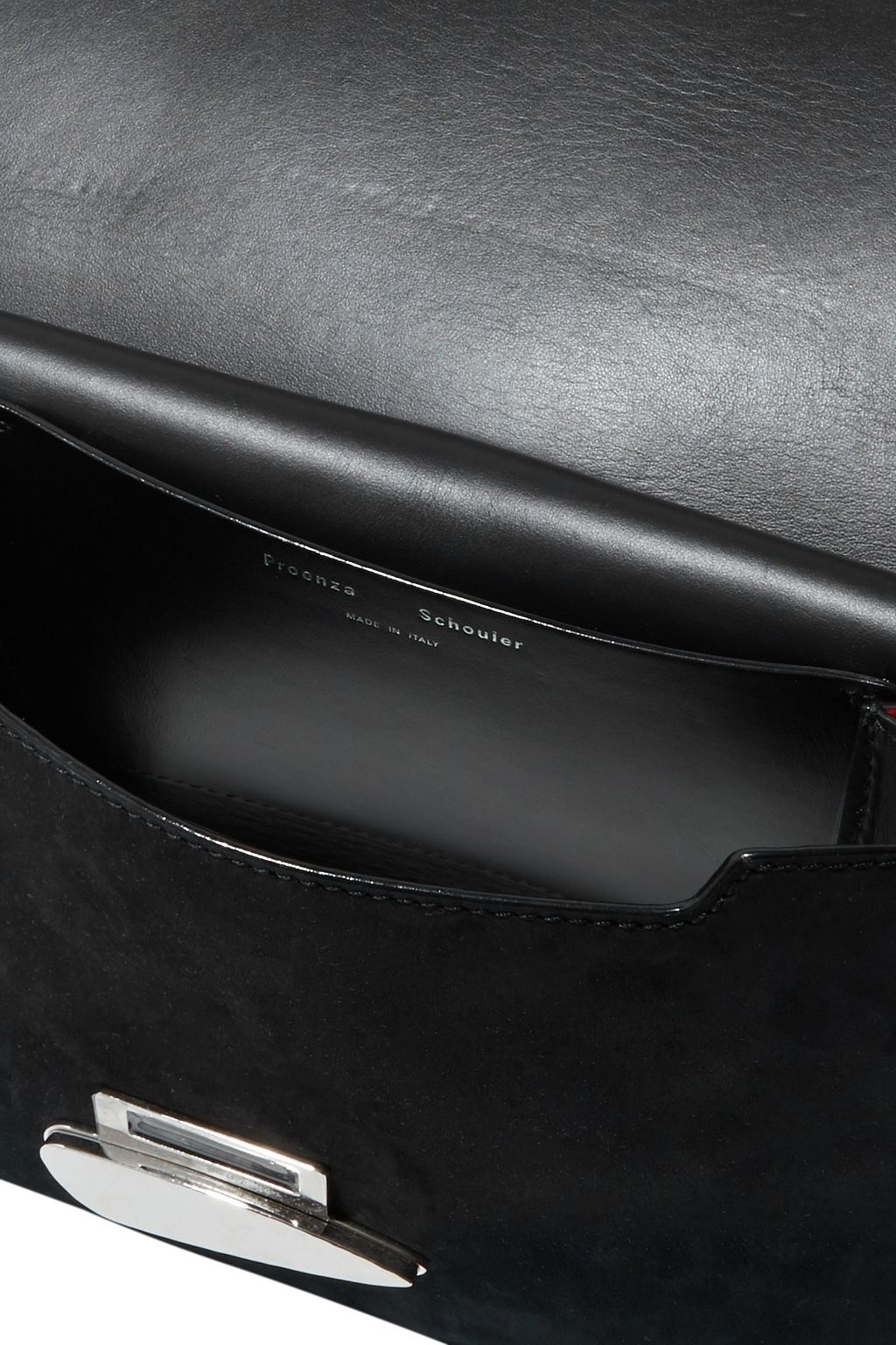 PROENZA SCHOULER Curl color-block leather and suede clutch