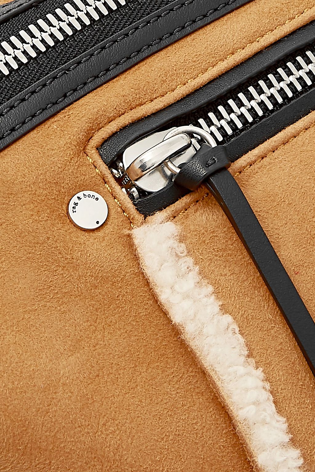 RAG & BONE Large Elliot shearling-trimmed suede belt bag