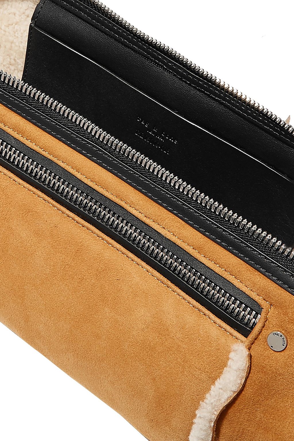 RAG & BONE Large Elliot shearling-trimmed suede belt bag