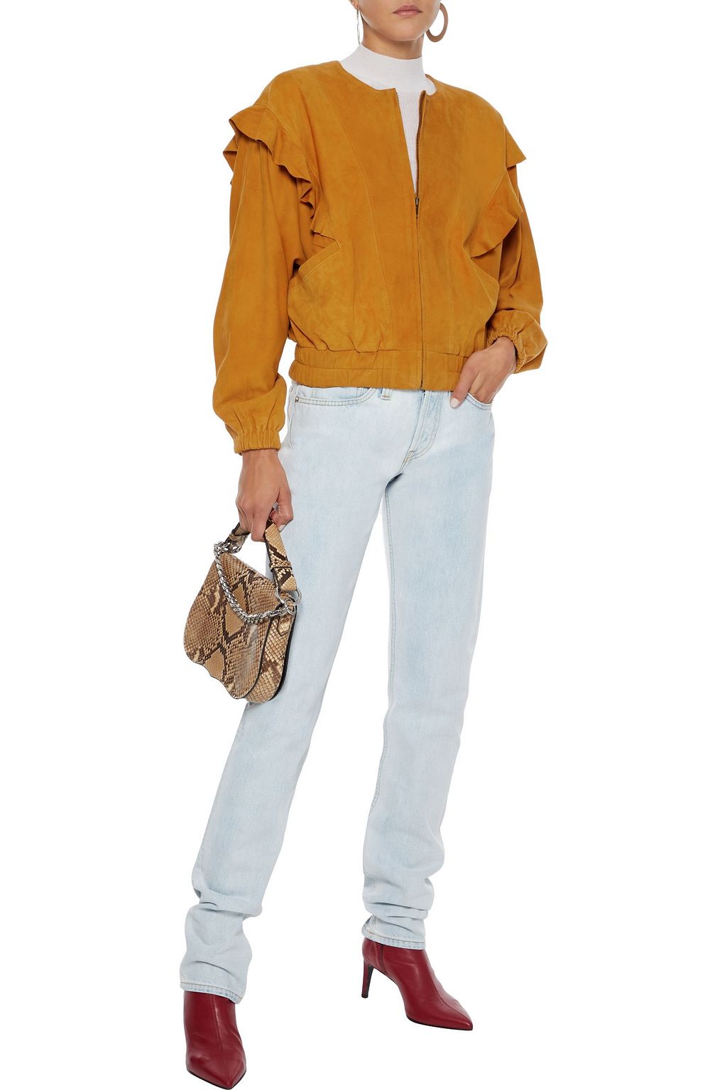 JOIE Temis ruffled suede jacket