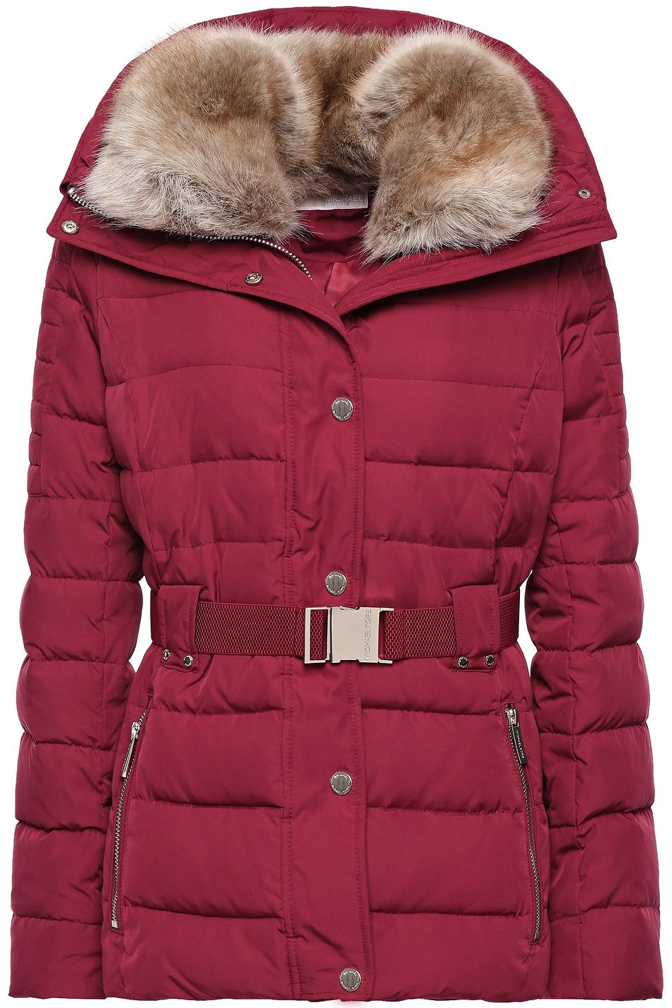 michael michael kors hooded faux fur trim down puffer coat