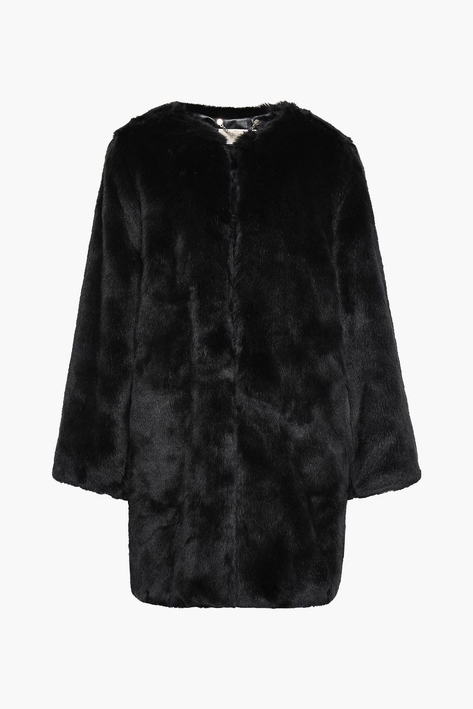 michael kors black faux fur coat