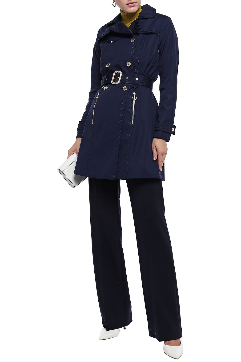 michael kors sateen trench coat