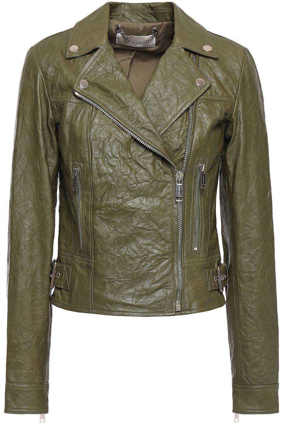 michael kors green leather jacket