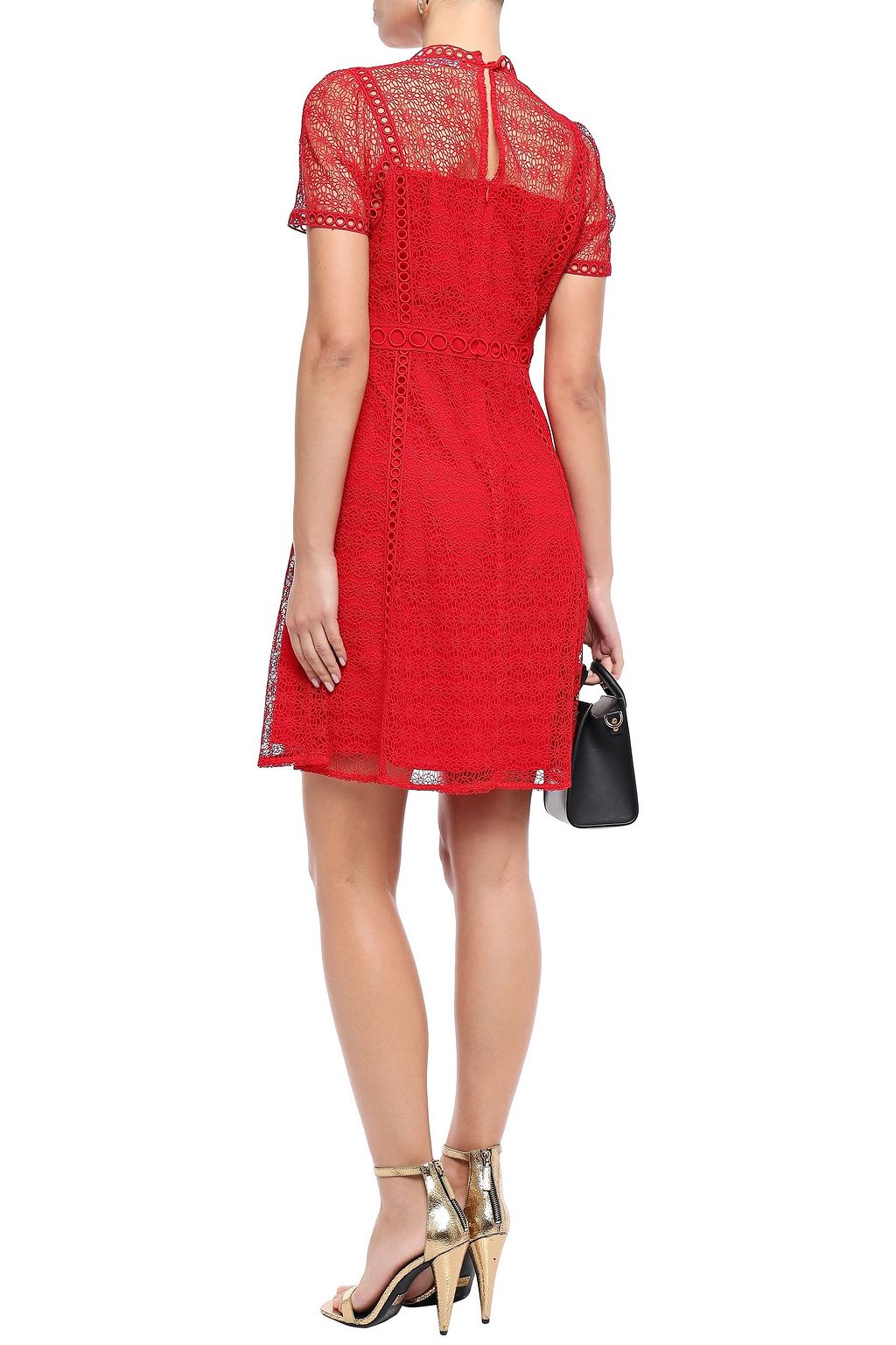 MICHAEL MICHAEL KORS Embroider-trimmed guipure lace mini dress