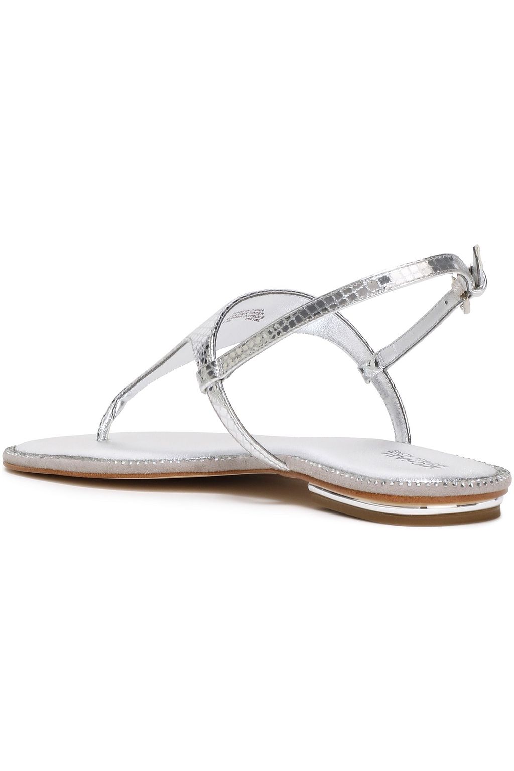 Silver Crystal-embellished snake-effect leather sandals | Sale up to 70% off | THE OUTNET 