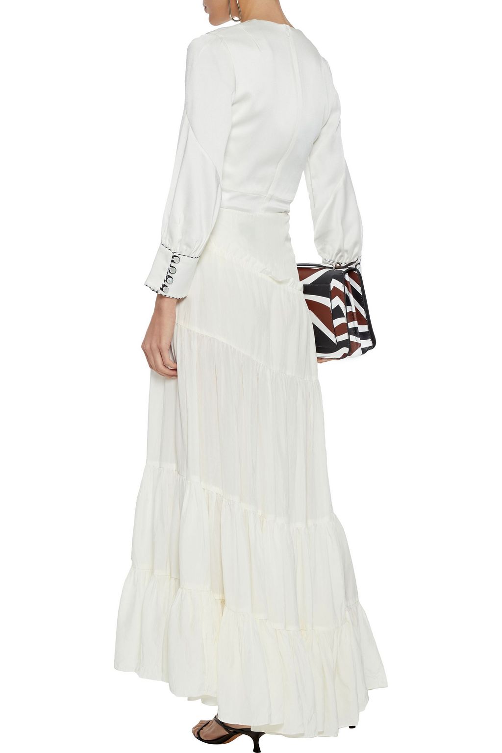3.1 PHILLIP LIM Asymmetric gathered crinkled-sateen skirt