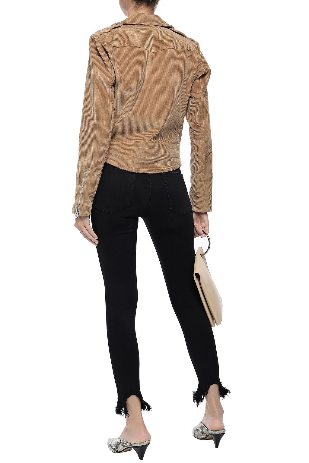 FRAME Frayed mid-rise skinny jeans