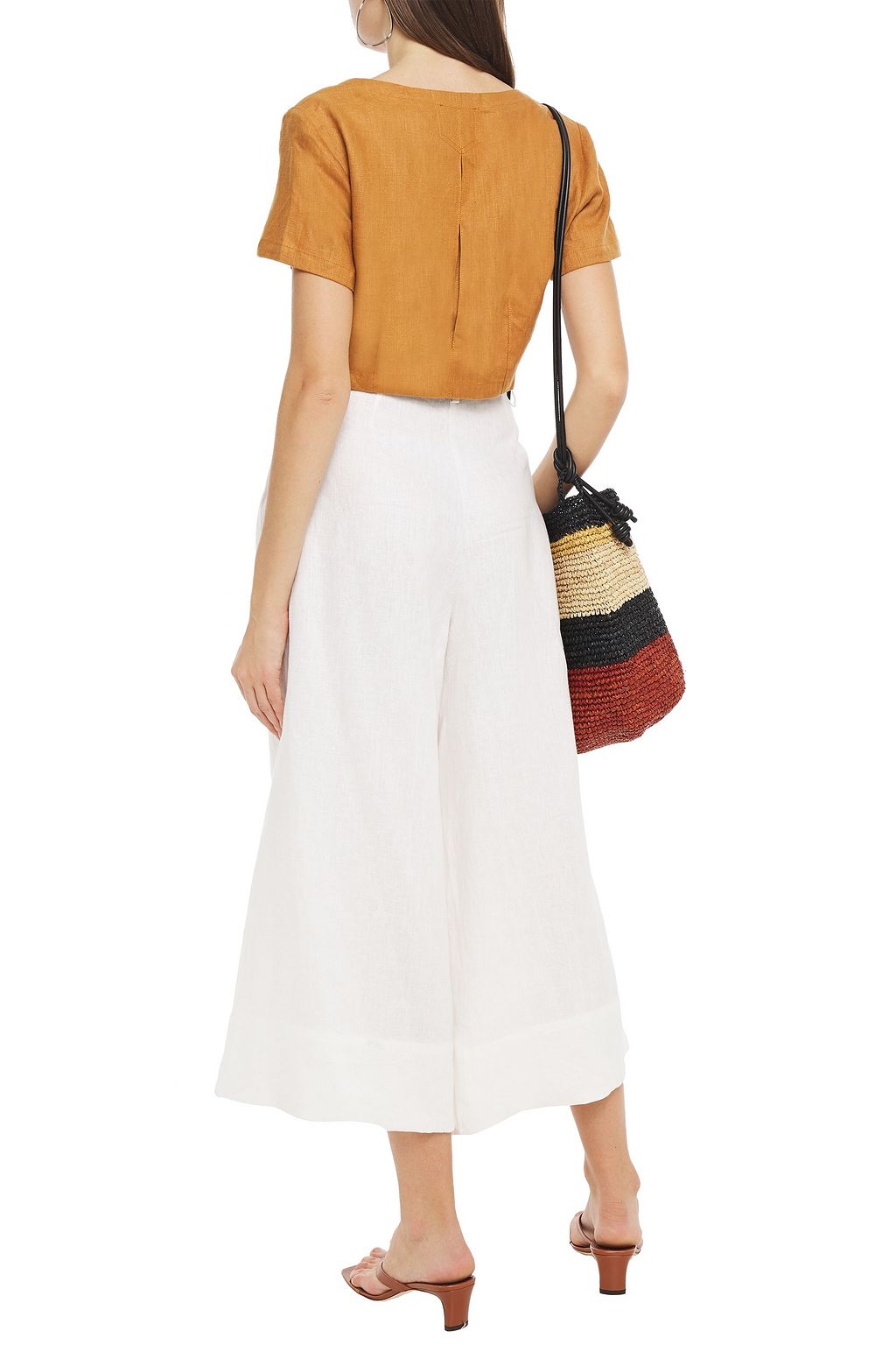 NICHOLAS Cropped linen top