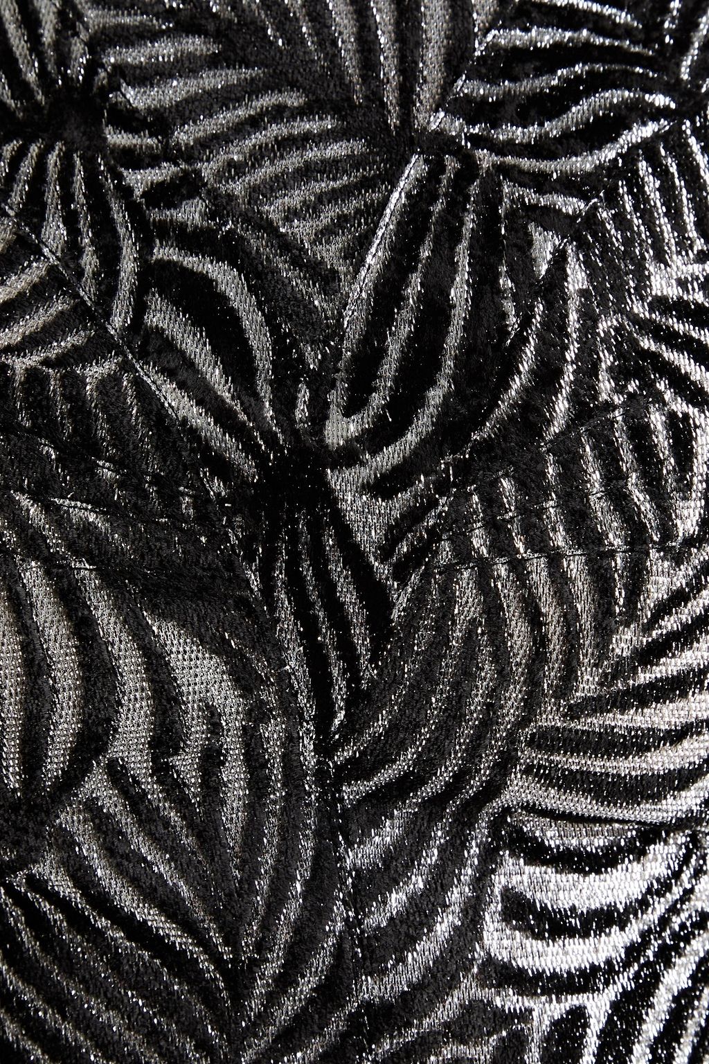 RABANNE Metallic velvet-jacquard turtleneck top