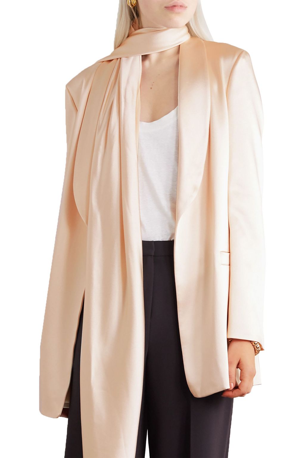 OSCAR DE LA RENTA Draped satin jacket