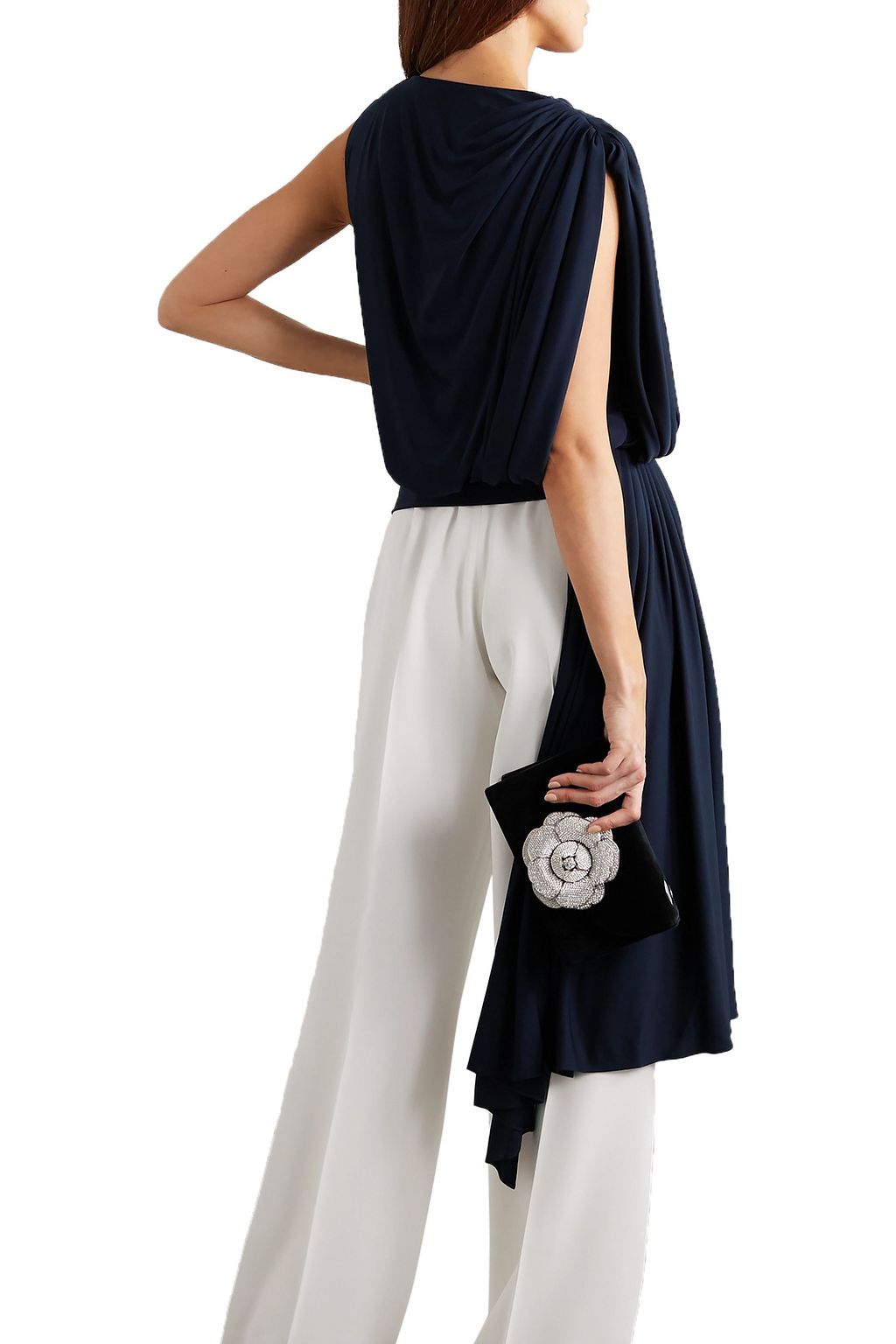 OSCAR DE LA RENTA Asymmetric draped jersey top