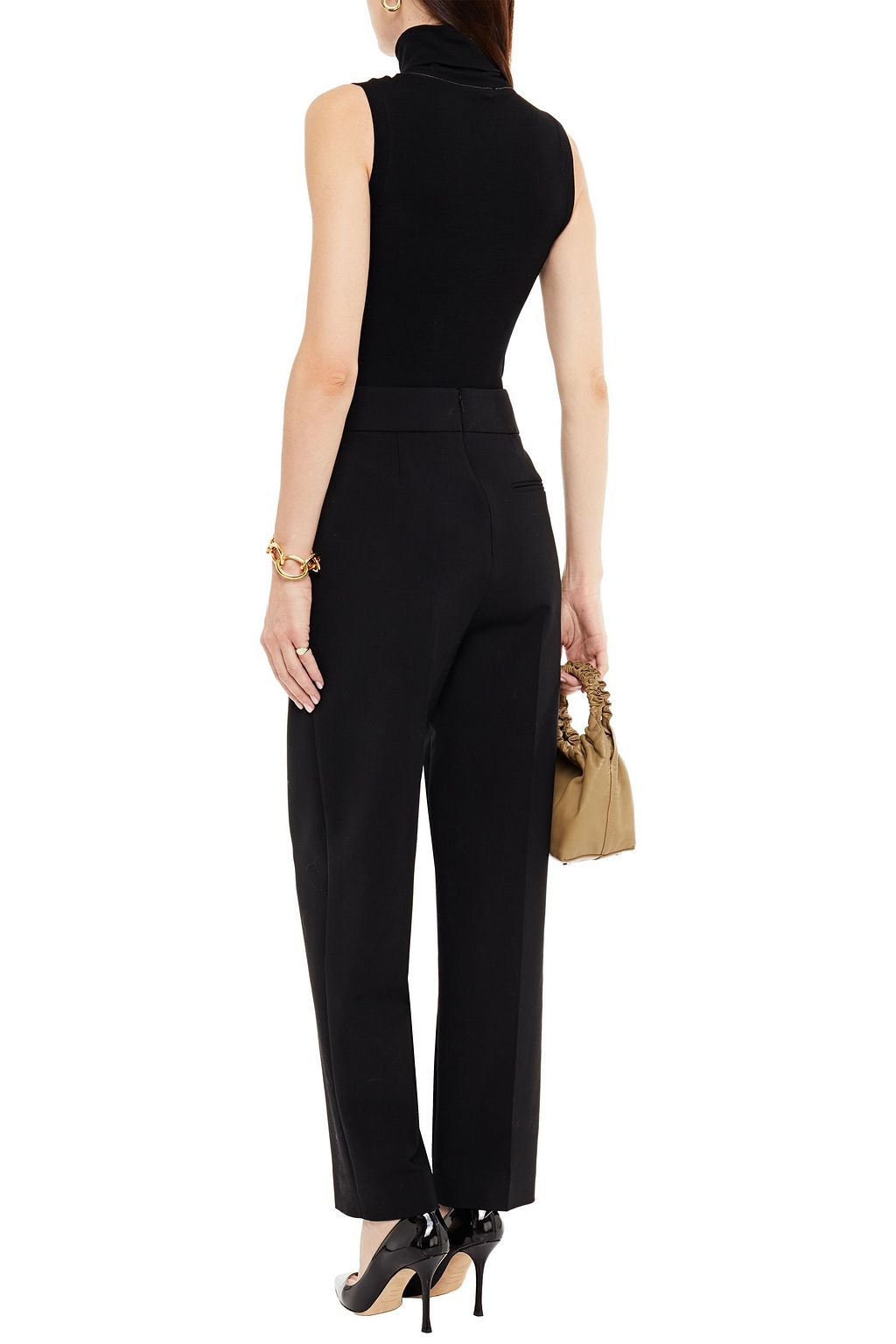OSCAR DE LA RENTA Wool-blend crepe straight-leg pants