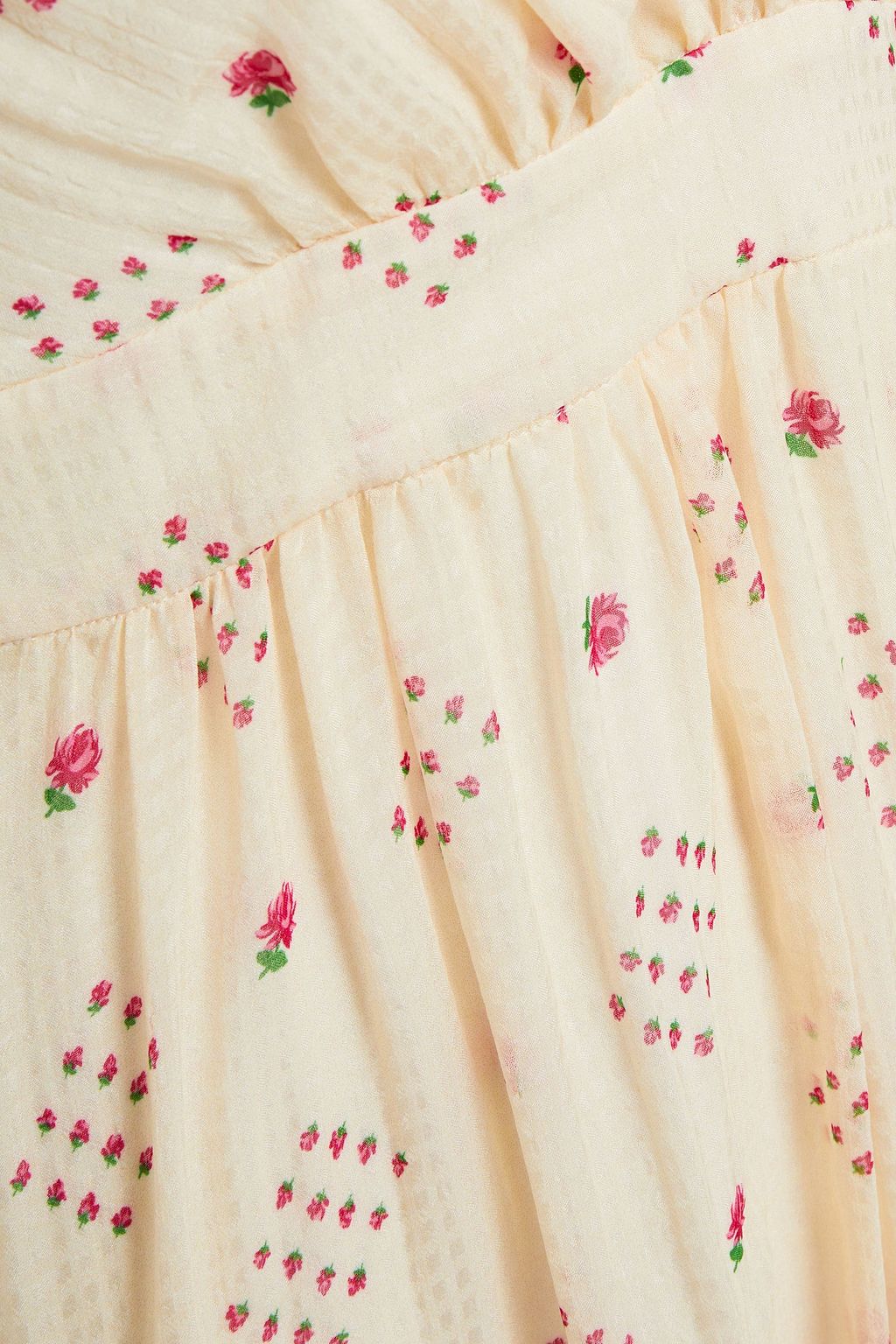 PAUL & JOE Gathered floral-print jacquard midi dress