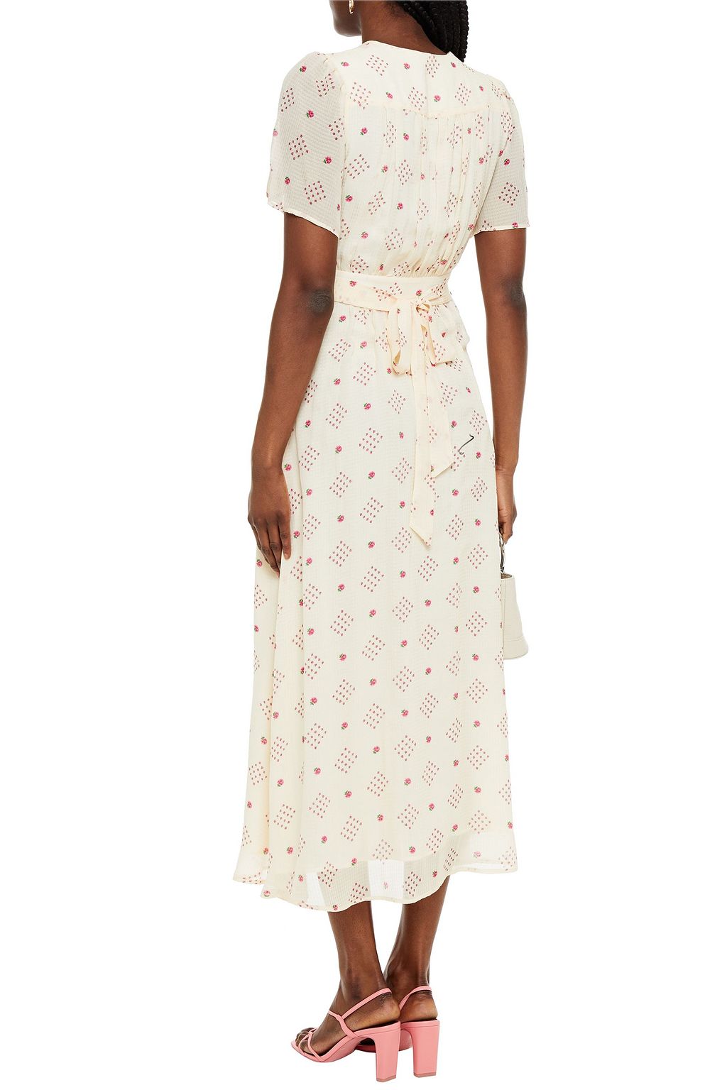 PAUL & JOE Gathered floral-print jacquard midi dress