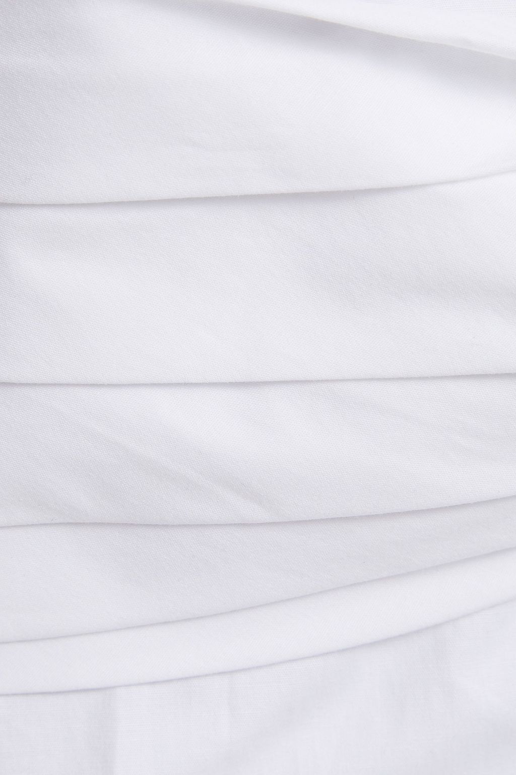 REDEMPTION Draped ruched cotton-blend poplin mini shirt dress