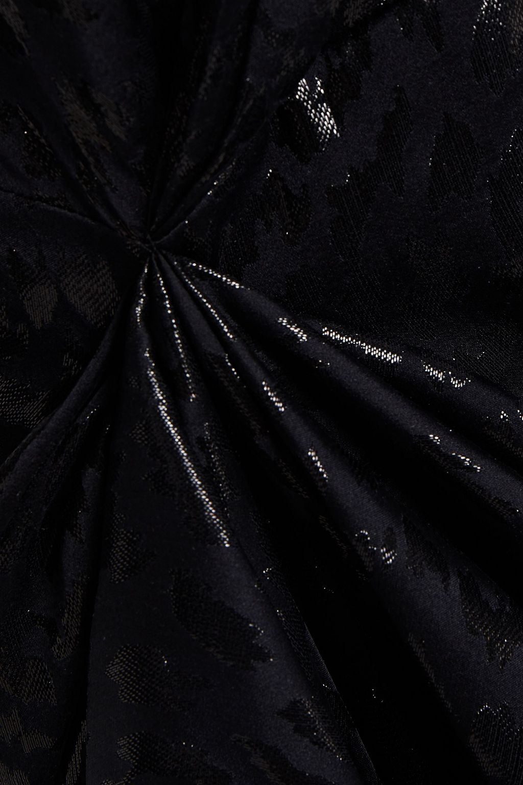 REDEMPTION Wrap-effect draped metallic silk-blend jacquard gown