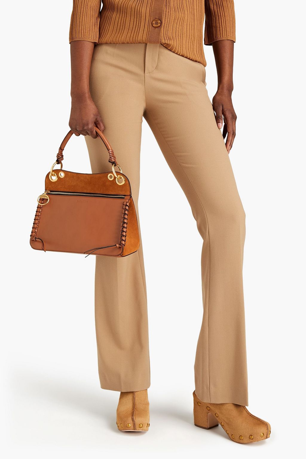 SEE BY CHLOÉ Tilda suede-paneled leather tote