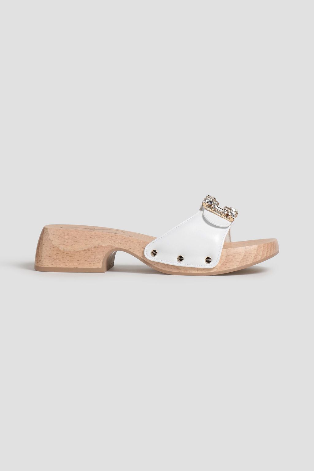 ROGER VIVIER Viv' Clogs embellished leather mules | THE OUTNET