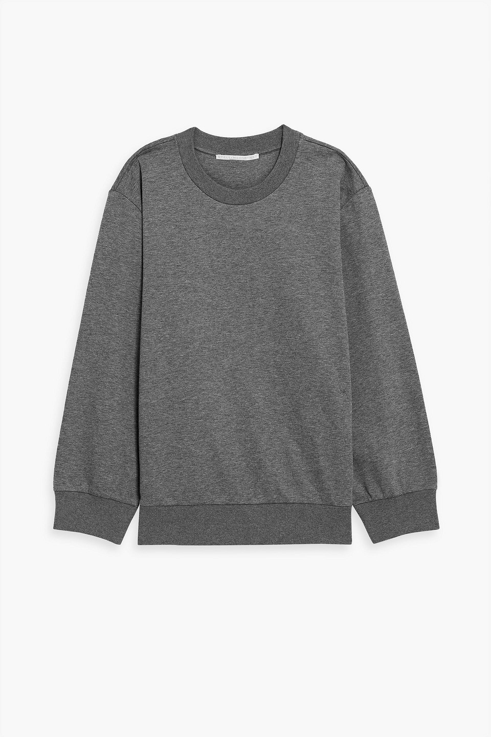 Stella Mccartney Logo Jacquard-paneled Cotton-jersey Sweatshirt In Anthracite