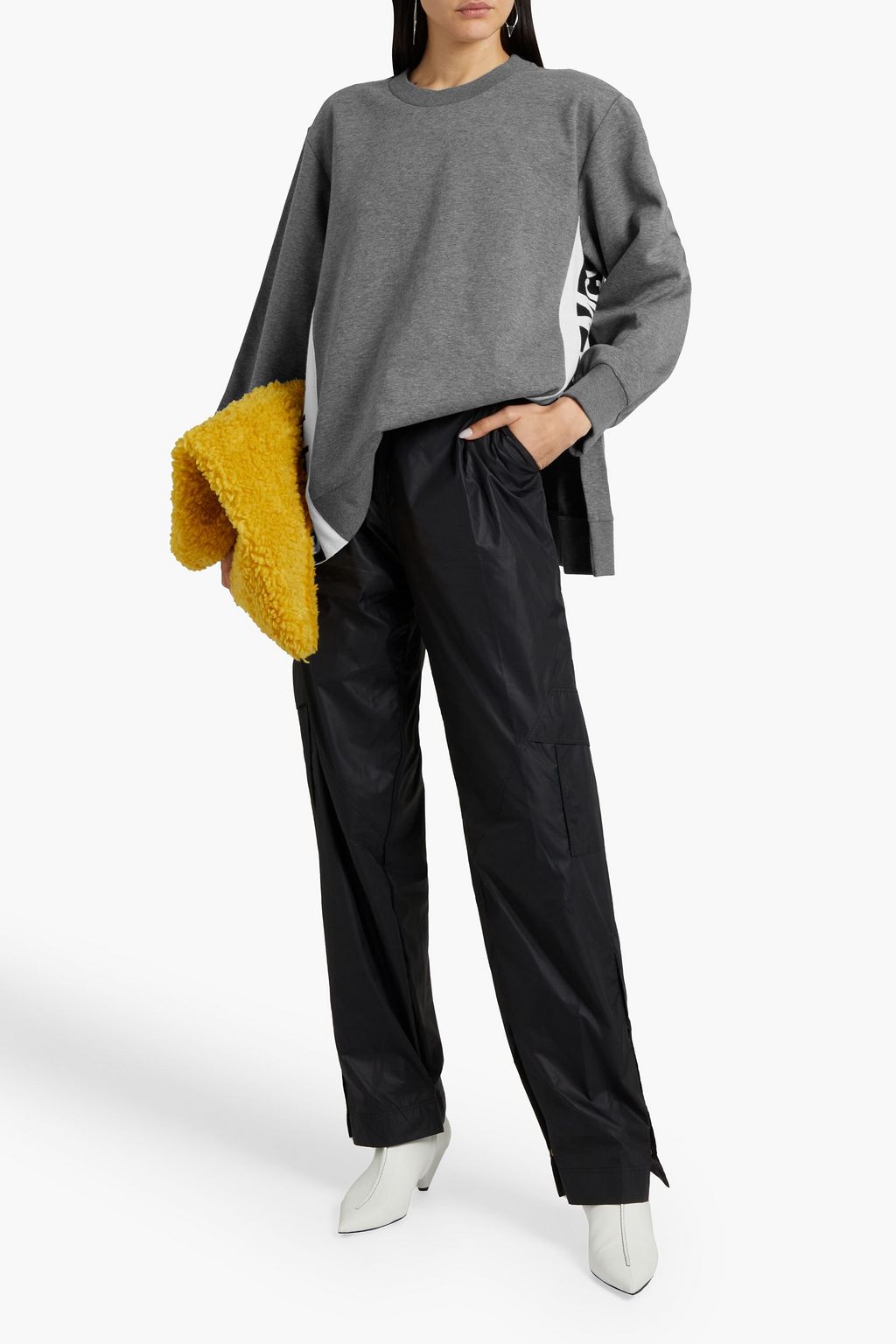 STELLA MCCARTNEY Jacquard-trimmed cotton-jersey sweatshirt