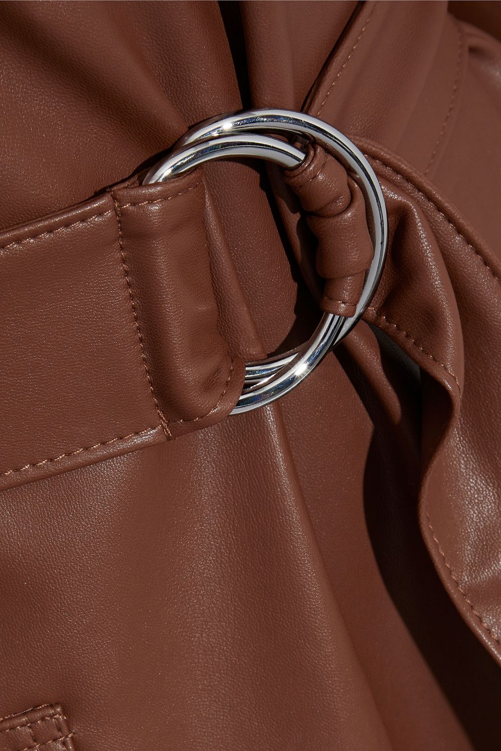 TIBI Belted faux leather shirt dress