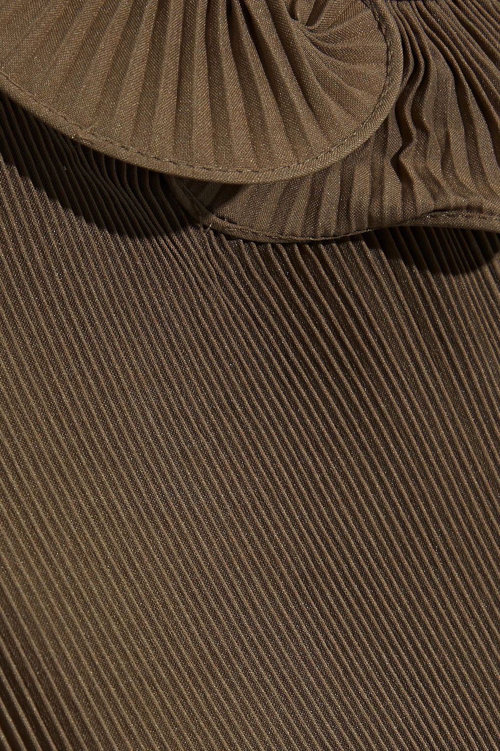 TIBI Ruffled plissé-georgette midi dress