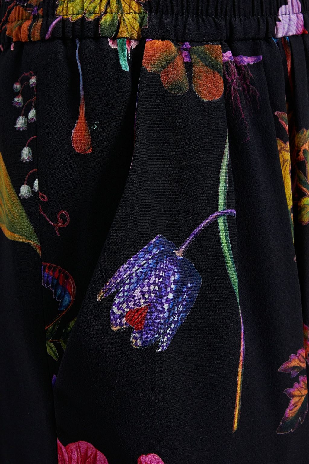 STELLA MCCARTNEY Floral-print silk crepe de chine tapered pants